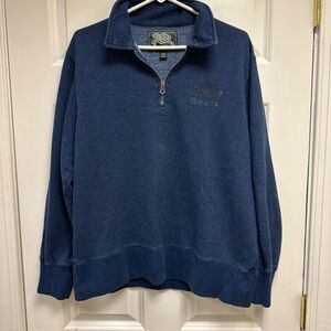 Roots Men's Navy with Black Beaver Quarter Zip M